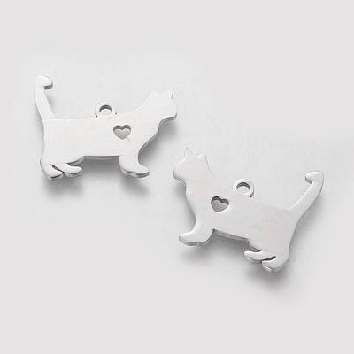 Non-Tarnish 201 Stainless Steel Puppy Pendants