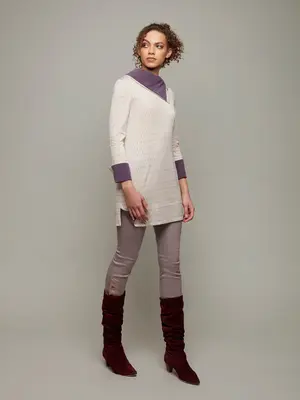 FJORD | Drape Neck Tunic Top | Colour: CHAMPAGNE DIAMOND | Size: XXS