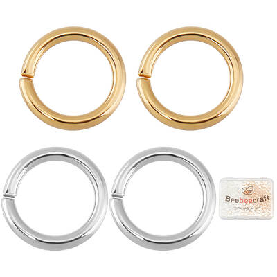Beebeecraft 300Pcs 2 Colors 5mm Open Jump Rings 18K Gold & Sterling Silver Plated Jewelry Making Jump Rings for Keychains Nec...