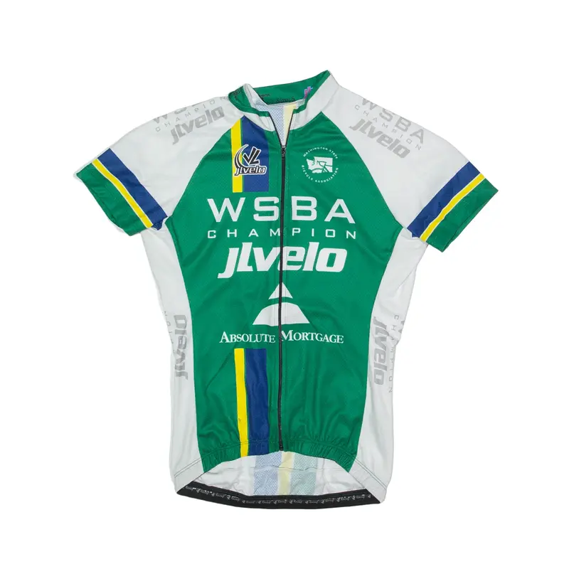 JL VELO Full Zip Cycling Shirt Jersey Green Short Sleeve Womens S