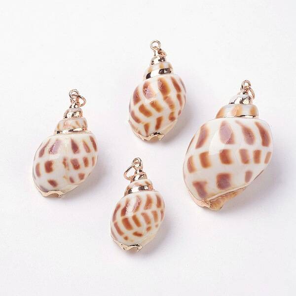Electroplate Spiral Shell Pendants