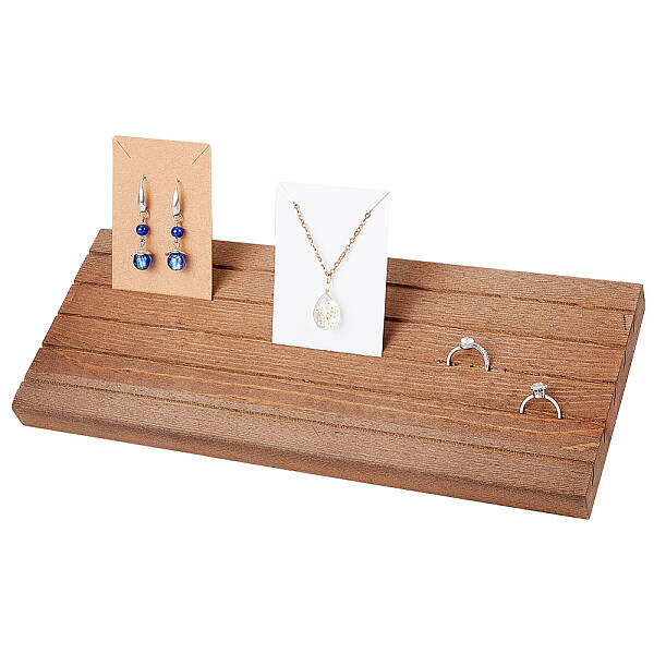 5-Slot Wood Slant Back Earring Display Stands