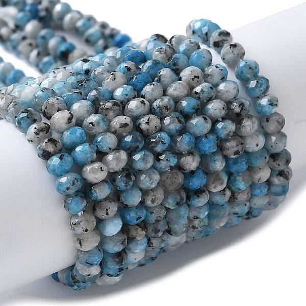 Dyed Natural Sesame Jasper Rondelle Beads Strands