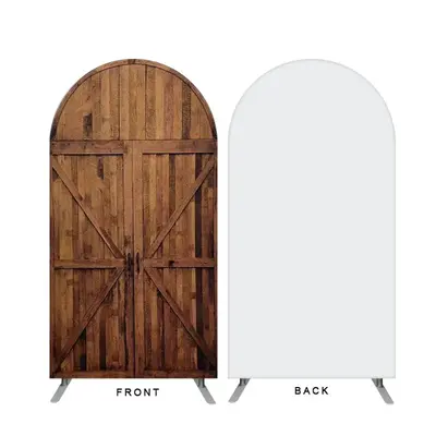 Aperturee Wooden Theme Dark Brown Double Sided Arch Backdrop