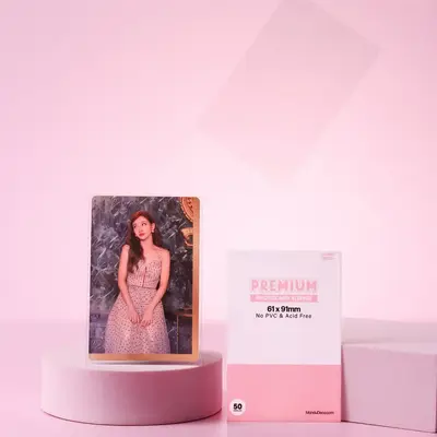Premium Kpop Photocard Sleeves - Pink Version (61x91mm)