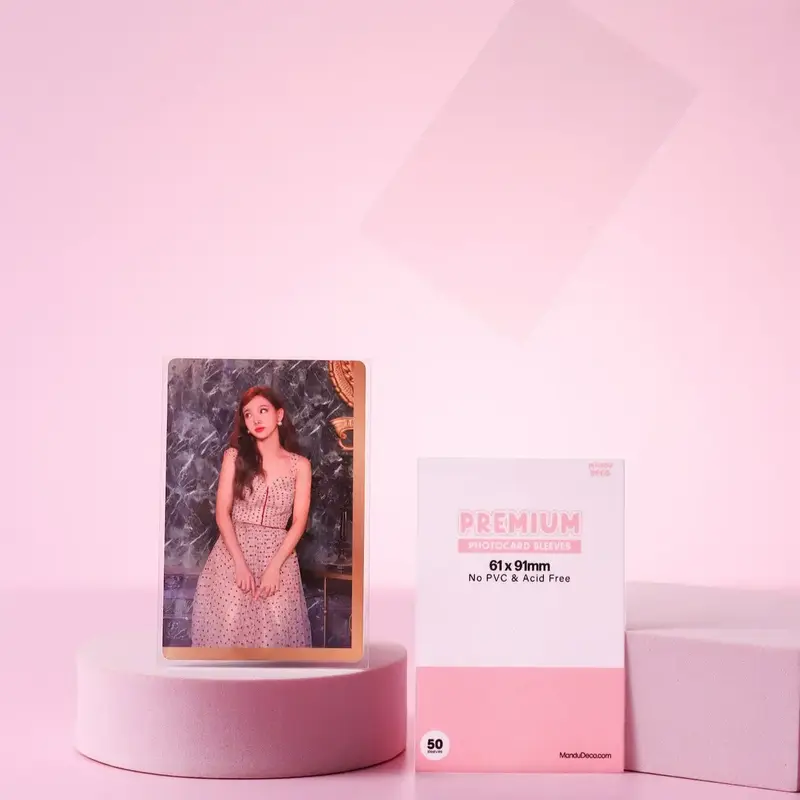 Premium Kpop Photocard Sleeves - Pink Version (61x91mm)