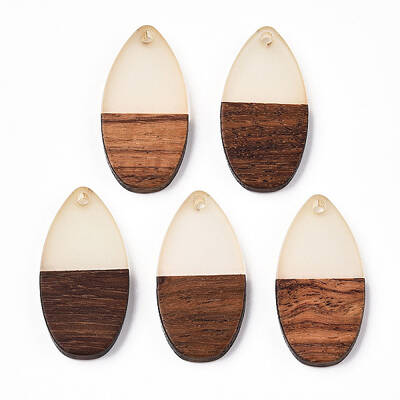 Walnut Wood & Luminous Glow in the Dark Resin Pendants