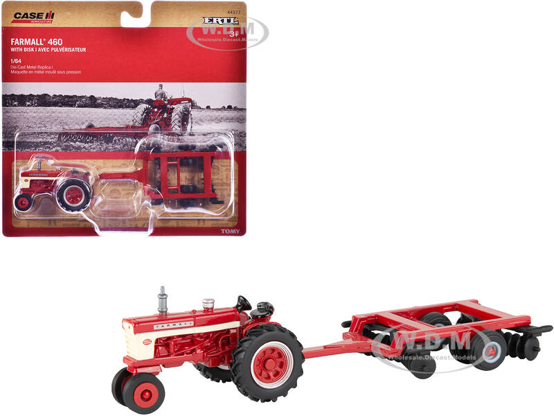 Farmall 460 Tractor Red with Disk \