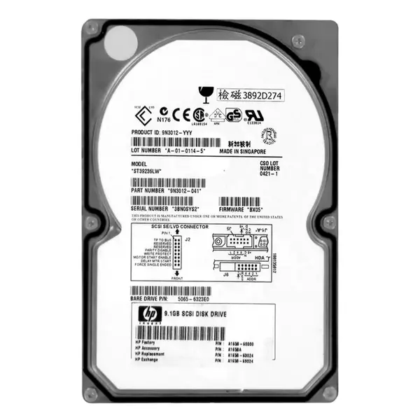 A1658-69024 HP 9.1GB Wide Ultra2 SCSI 7200 3.5-inch Hard Drive