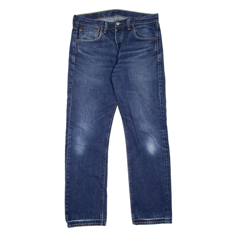 LEVI'S 501 Jeans Mens Blue Regular Straight Stone Wash W32 L32