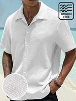 Men's Regular Fit Solid Jacquard Short Sleeve Polo Shirt, Casual Comfy Top for Summer, Men's Shortsleeve Clothes for Beach Va...