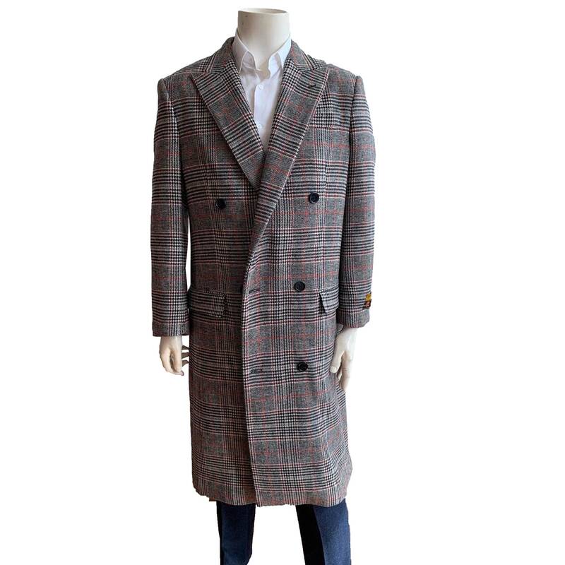 Mens Overcoat -Mens Long Wool Topcoats- Topcoat For Men-Mens Double breasted Overcoat - Gray Double breasted Coat