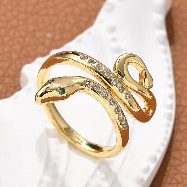 Brass Micro Pave Cubic Zirconia Finger Rings