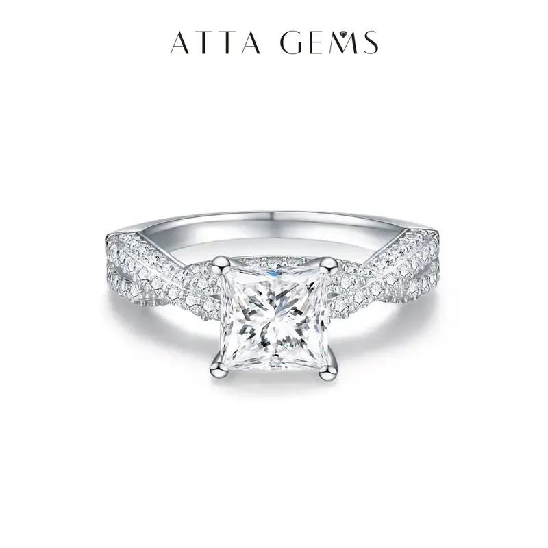 Synthetic Moissanite Princess Cut 2.0CT D Color VVS1 For Woman Wearing Anniversary Gift R074 Wedding Engagement Jewelry