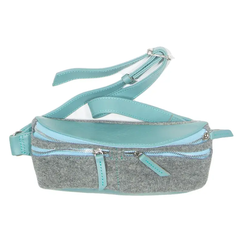 Womens Handbag Blue Leather 90s