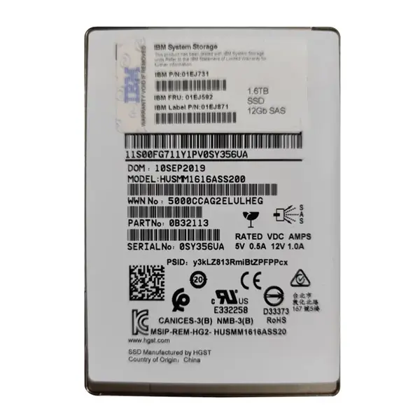 IBM 01EJ731 | 1.6TB SAS 12Gb/s 2.5-Inch Internal Solid State Drive