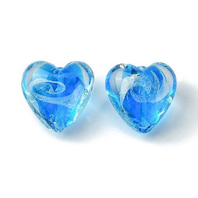 Handmade Silver Foil Glass Beads
