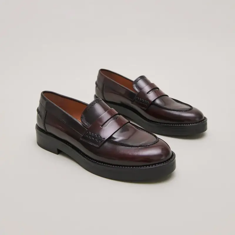 225- Mirna Cuir Glace Bordeaux | Color: BORDEAUX | Size: 35