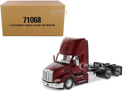 Peterbilt 579 Day Cab Truck Tractor Legendary Red Transport Series 1/50 Diecast Model by Diecast Masters