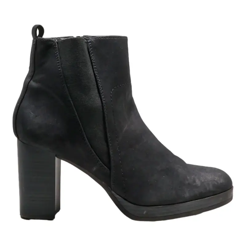 ANNA FIELD Heeled Ankle Boots Black Synthetic Womens UK 8