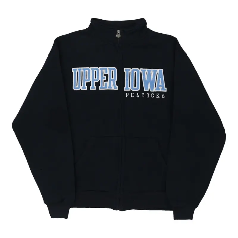 Upper Iowa Peacocks Champion College Zip Up - Medium Navy Cotton Blend