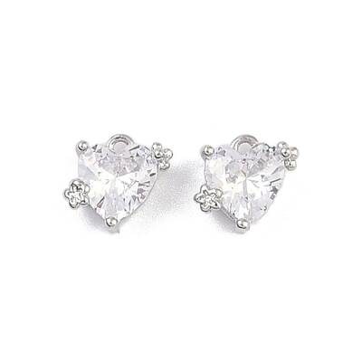 Brass Micro Pave Clear Cubic Zirconia Pendants
