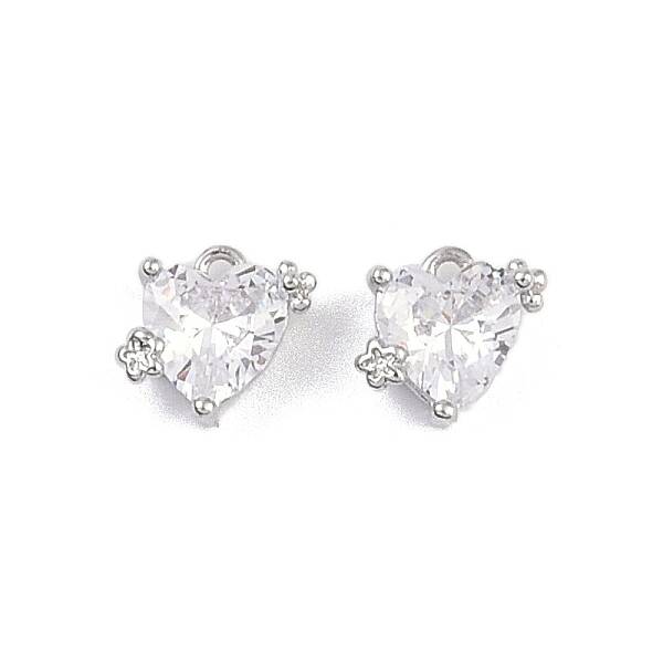 Brass Micro Pave Clear Cubic Zirconia Pendants