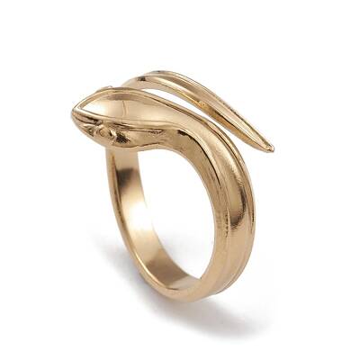 Ion Plating(IP) 304 Stainless Steel Snake Open Cuff Rings for Women