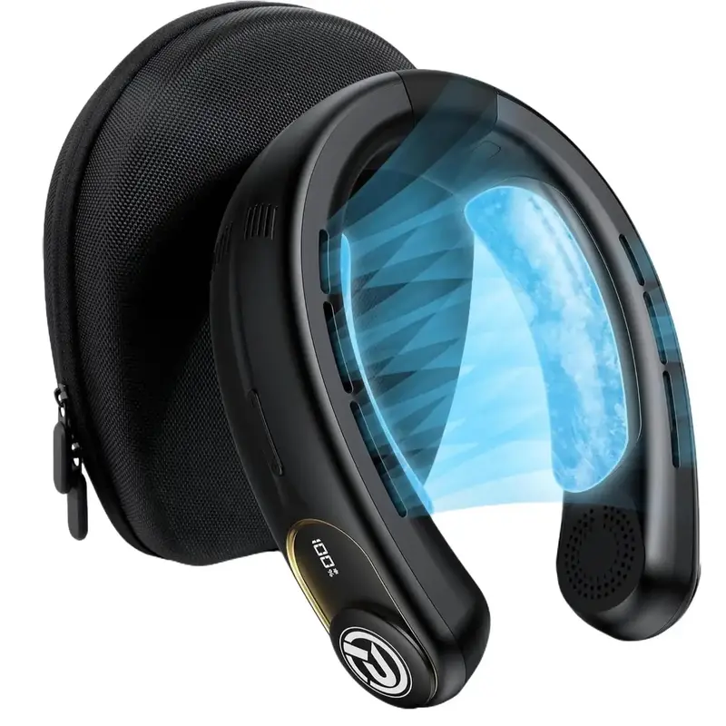 PANERGY Dual Cool Max Usb Rechargeable Personal Air Conditioner Fan Portable Wearable Neck Fan For Outdoor Travel Mobile Fath...