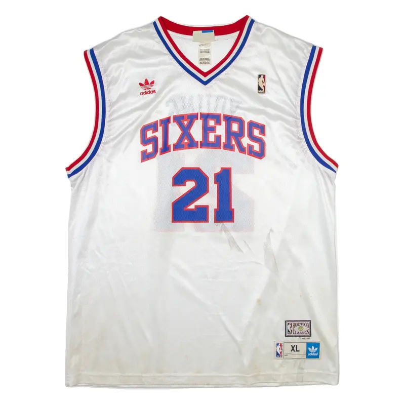 ADIDAS ORIGINALS Philadelphia 79ers Sixers NBA Mens Jersey White Sleeveless 80s USA XL