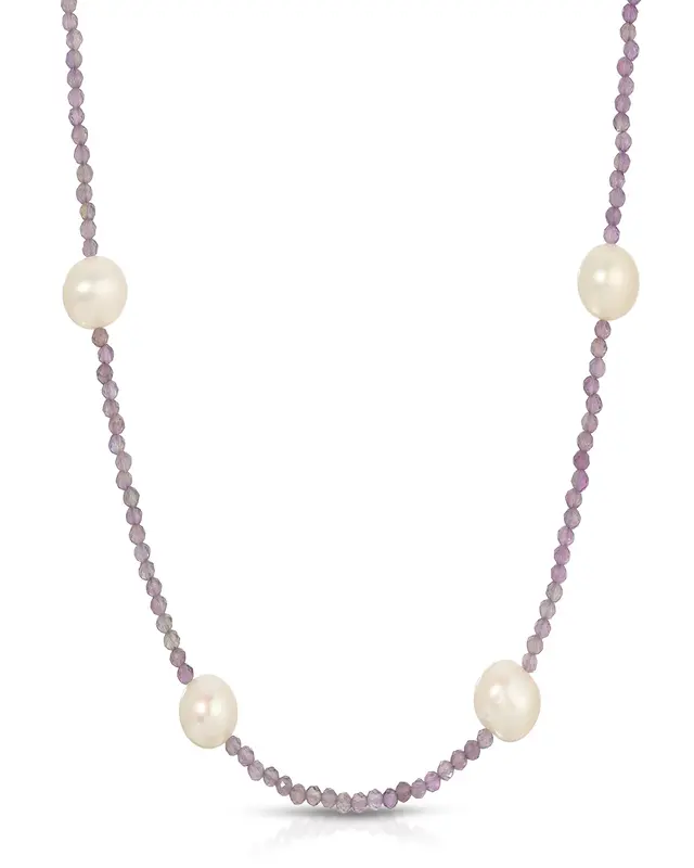 Tavi Necklace | Gemstone: Amethyst | Metal Color: Gold