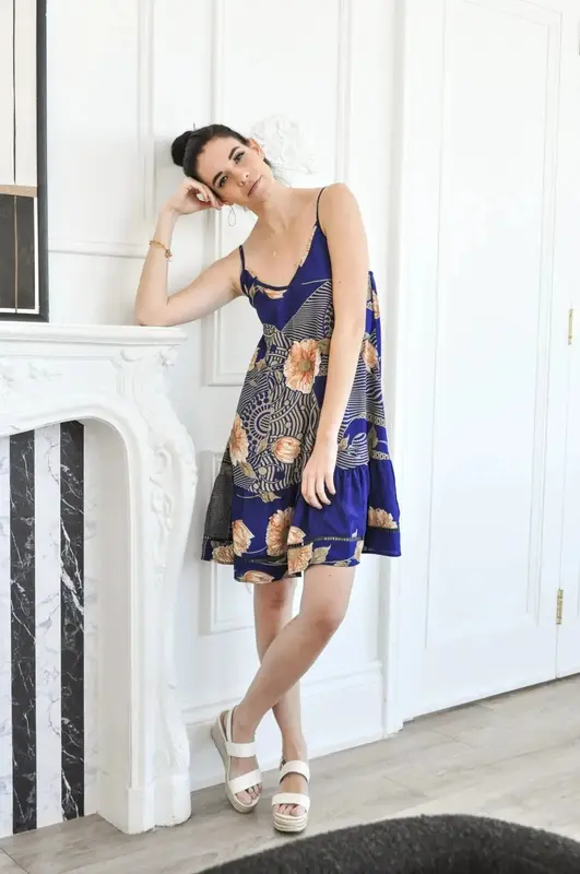 Beat the Heat Strappy Dress - Upcycled | Size: S/M | Color: Earth tones