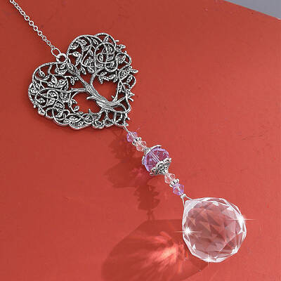 Alloy Heart with Tree of Life Pendant Decorations