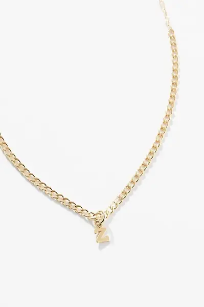 Rhett Initial Necklace | Metal Color: Gold | Style: Z