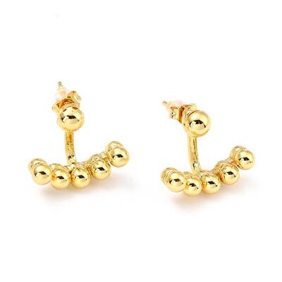 Brass Dangle Stud Earrings