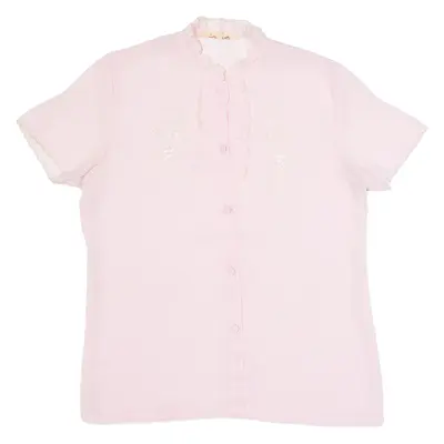 DAFFODIL Sheer Womens Blouse Pink Floral M