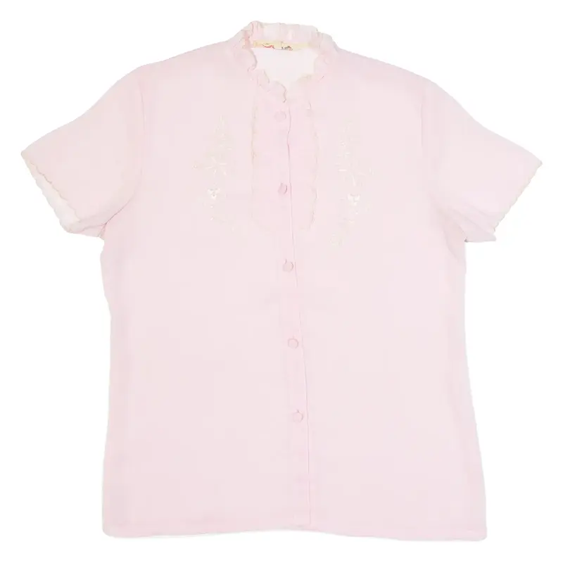 DAFFODIL Sheer Womens Blouse Pink Floral M
