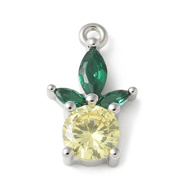 Brass Micro Pave Cubic Zirconia Pendants