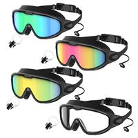 UV Swimming Goggles with Earplugs & Nose Clip, 2pcs Adjustable Anti Fog Swimming Goggles, Swim Glasses, Professional Swimming...