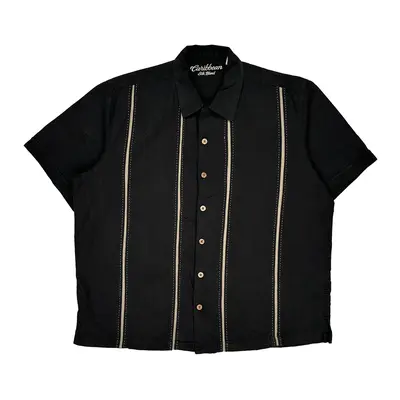 Caribbean Hawaiian Shirt - XL Black Silk Blend