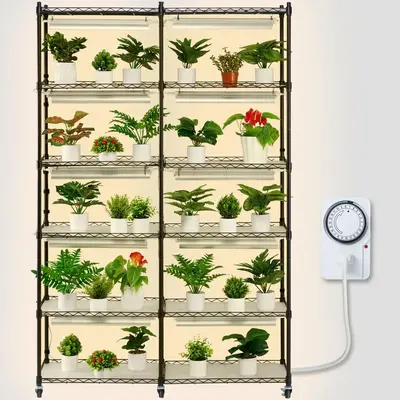 VEVOR Plant Stand with Grow Light 6 Tiers 200W 59.1\