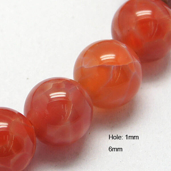 Natural Fire Crackle Agate Beads Strands
