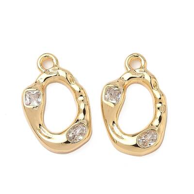 Brass Micro Pave Clear Cubic Zirconia Pendants