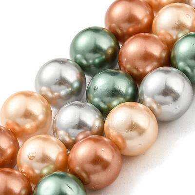 Electroplated Shell Pearl Beads Strands