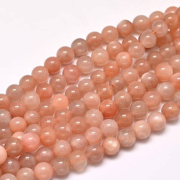 Natural Sunstone Round Bead Strands