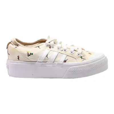 ADIDAS Nizza 2021 Platform Trainers Cream Canvas Womens UK 4.5