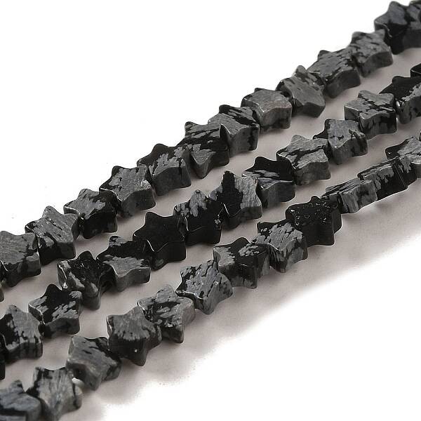 Natural Snowflake Obsidian Beads Strands