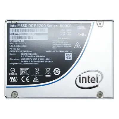 SSDPE2MD800G410 Intel DC P3700 800GB Multi-Level Cell PCI Express 3.0 x4 U.2 2.5-Inch Solid State Drive