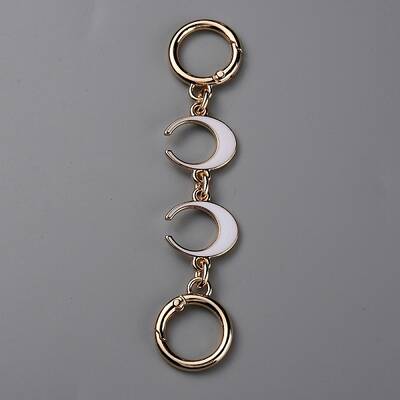 Alloy Enamel Crescent Moon Link Purse Strap Extenders