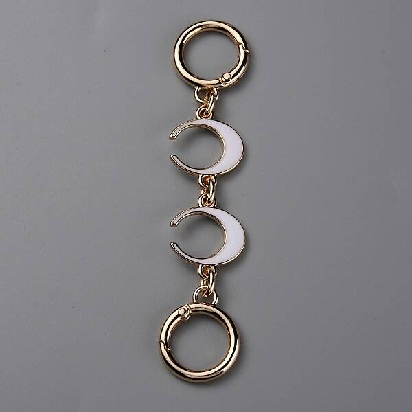 Alloy Enamel Crescent Moon Link Purse Strap Extenders
